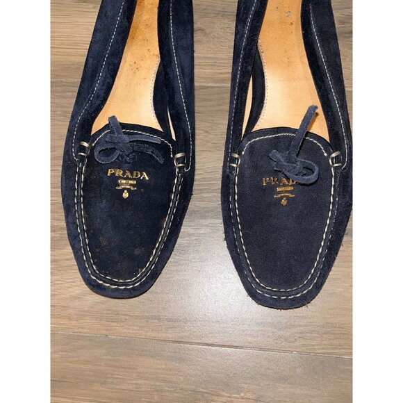 Prada Authentic  Black Suede Loafers Size 9 / 39  Womens - Picture 3 of 9